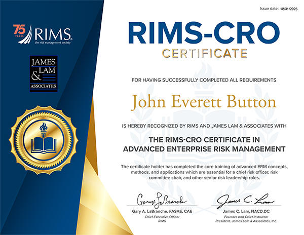 RIMS-CRO Certificate RIMS-CRO Certificate
